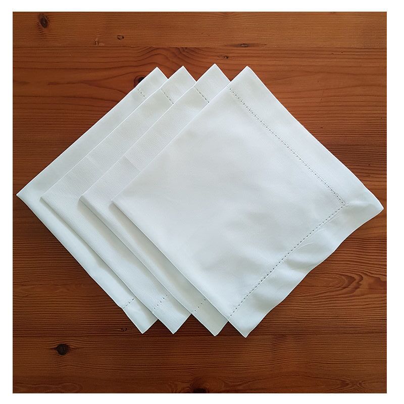 White cotton napkins x 4 folded