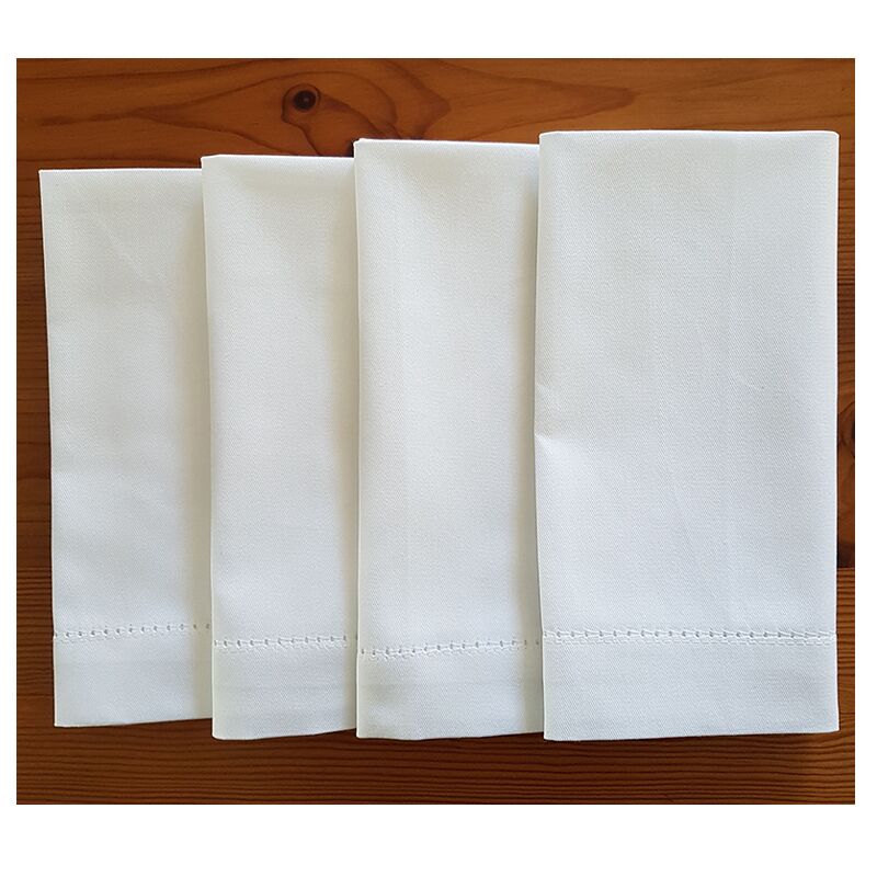 White cotton napkins x 4 folded
