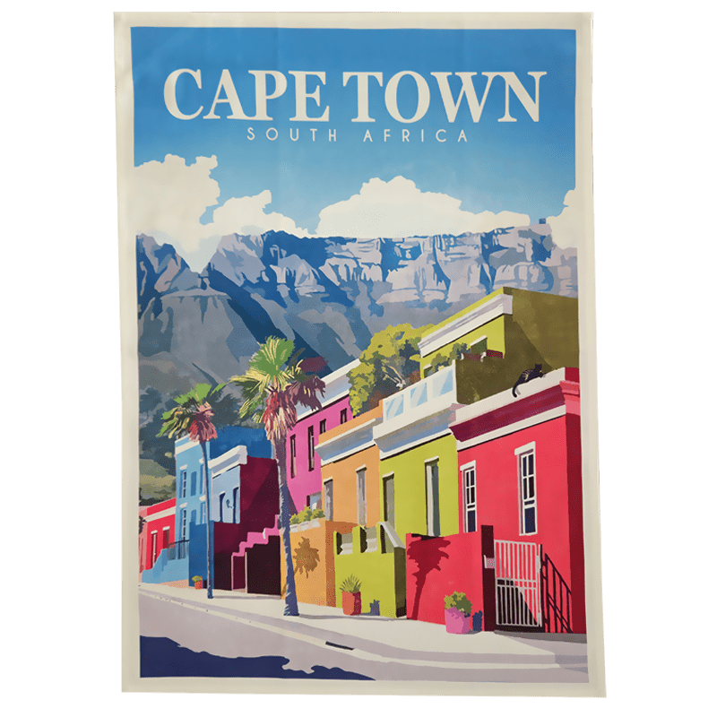 Cape Town Bo-Kaap tea towel featuring Table Mountain