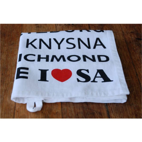 I love South Africa tea towel folded