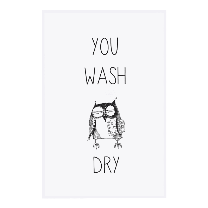 You wash owl dry tea towel